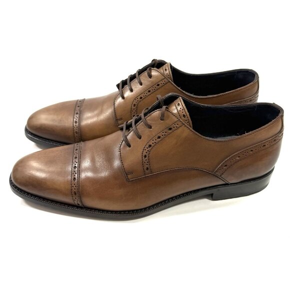 Ermenegildo Zegna Mens Leather Oxford Cap Toe Dress Shoe Italy Sz 9 Handmade main image 11